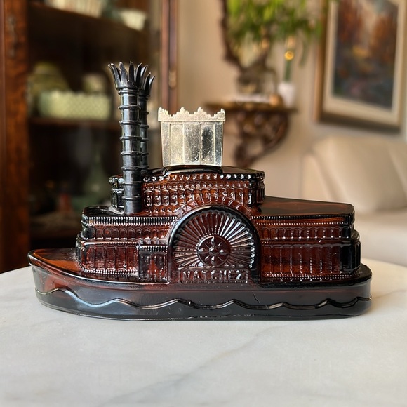 Vintage Avon Side Wheeler Tai Winds After Shave Cologne Decanter Glass Bottle - Picture 5 of 12